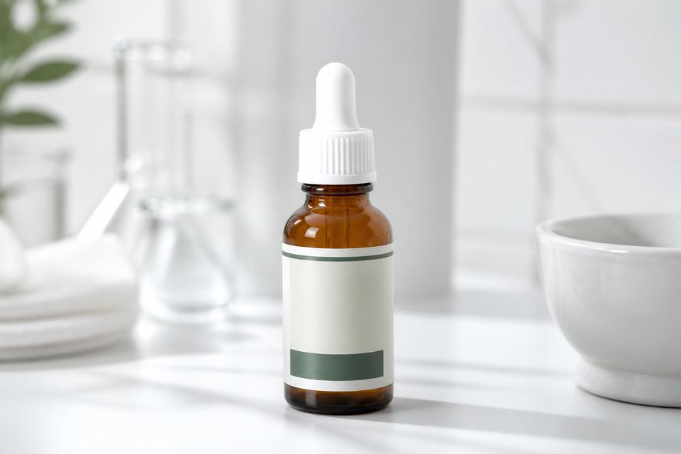 Frasco gotero de aceite sublingual medicinal
